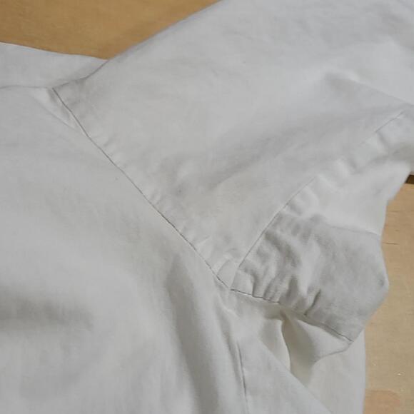 ESKANDAR Top Size 1 White Cotton Cropped Long Sleeve Button Up Shirt Blouse - Picture 13 of 13